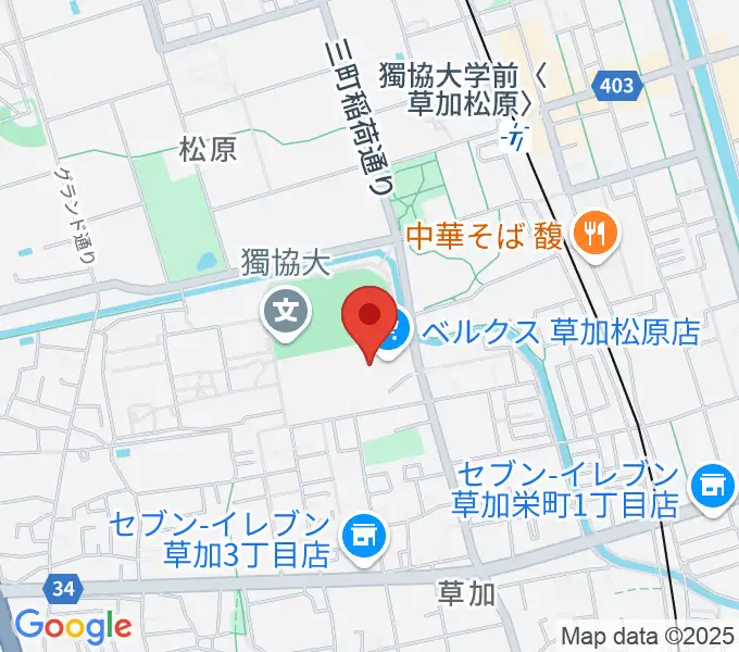 草加カルチャーセンターの地図