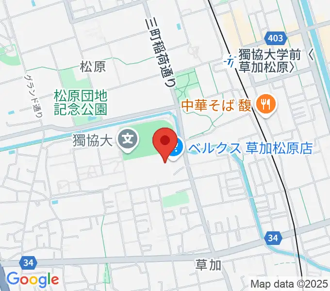 草加カルチャーセンターの地図