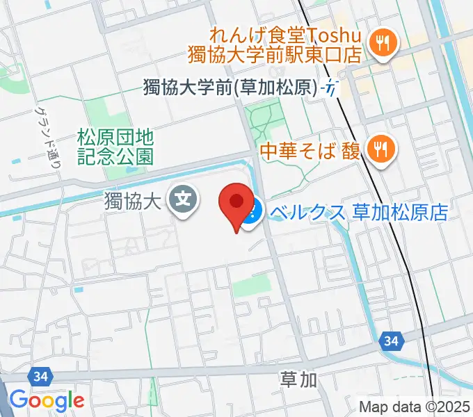 草加カルチャーセンターの地図