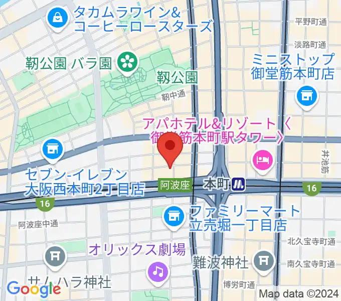 本町マザーポップコーンの地図