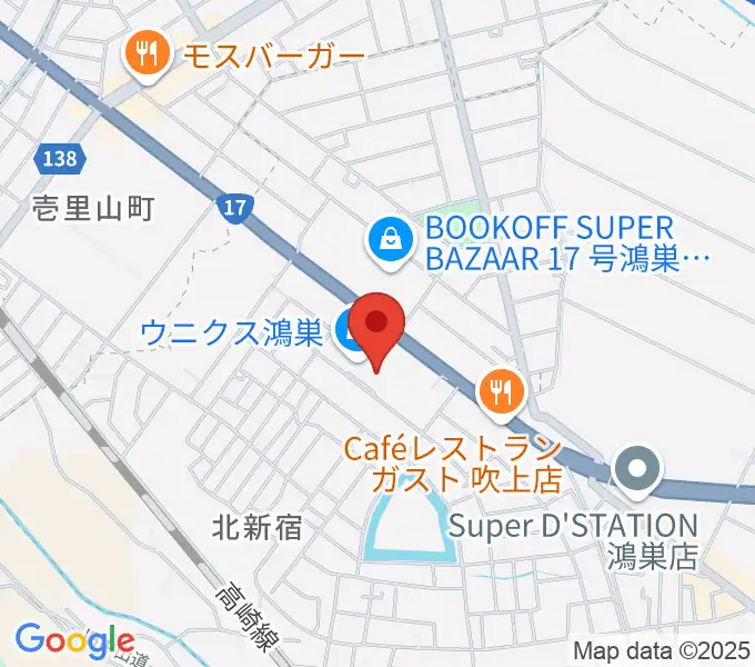 ウニクスカルチャーセンター鴻巣の地図