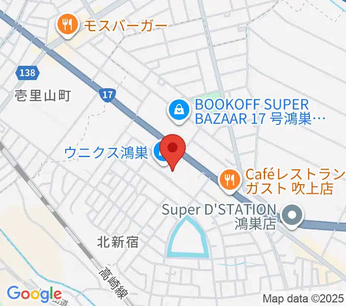 ウニクスカルチャーセンター鴻巣の地図