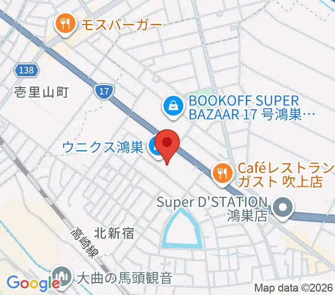 ウニクスカルチャーセンター鴻巣の地図