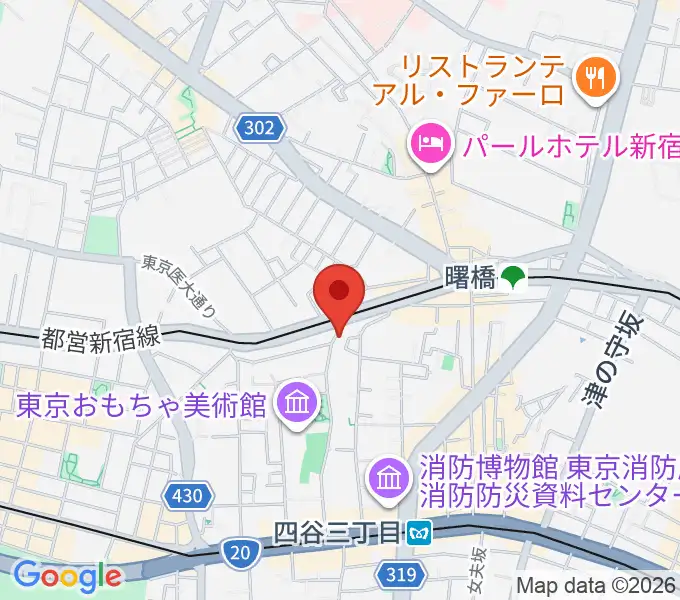 曙橋JAZZBAR FILL INの地図