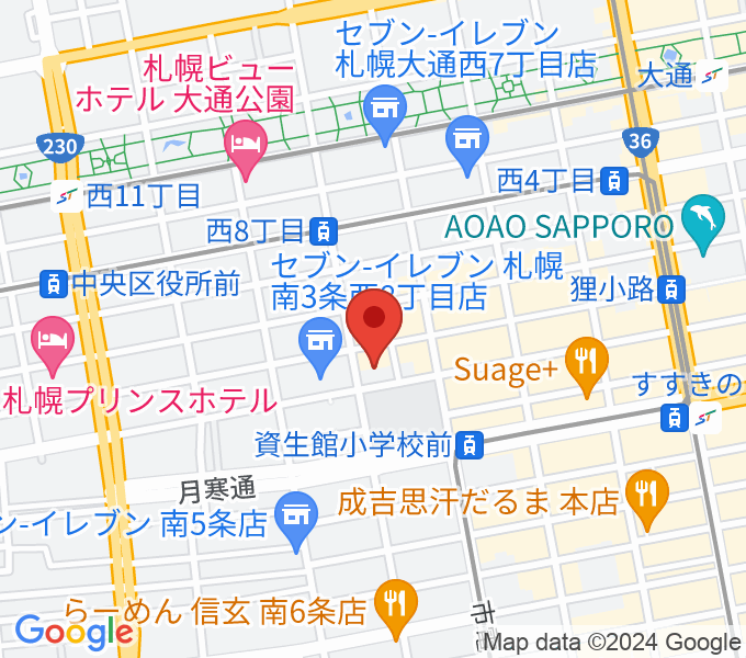 井関楽器札幌店レンタルルームの場所