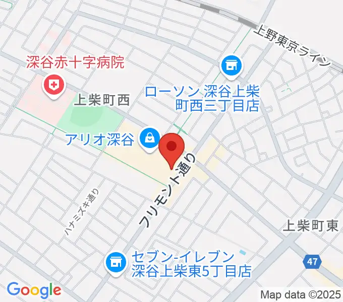 深谷カルチャーセンターの地図