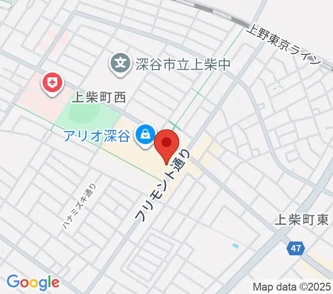 深谷カルチャーセンターの地図