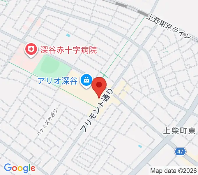 深谷カルチャーセンターの地図