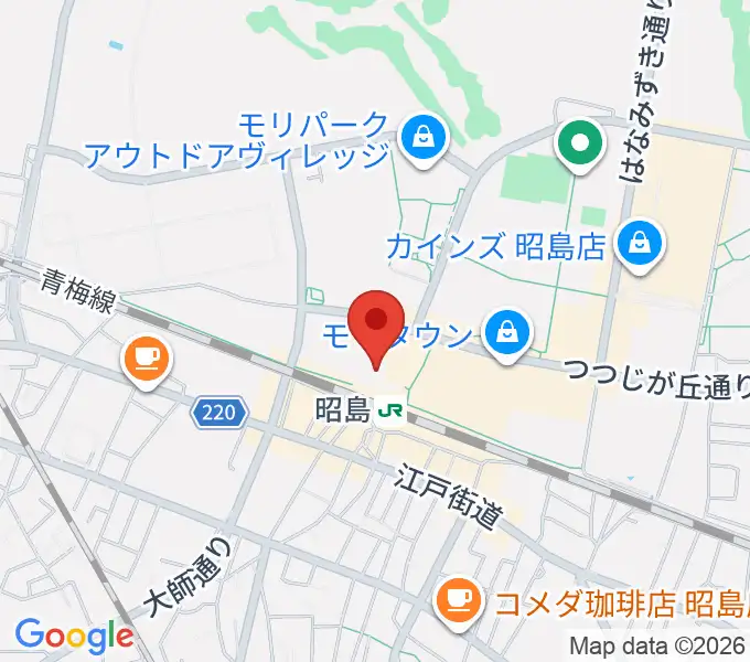 昭和の森カルチャーセンターの地図