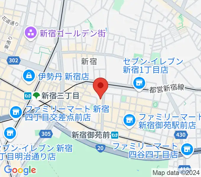 アミーズボーカルスクール新宿三丁目校の地図