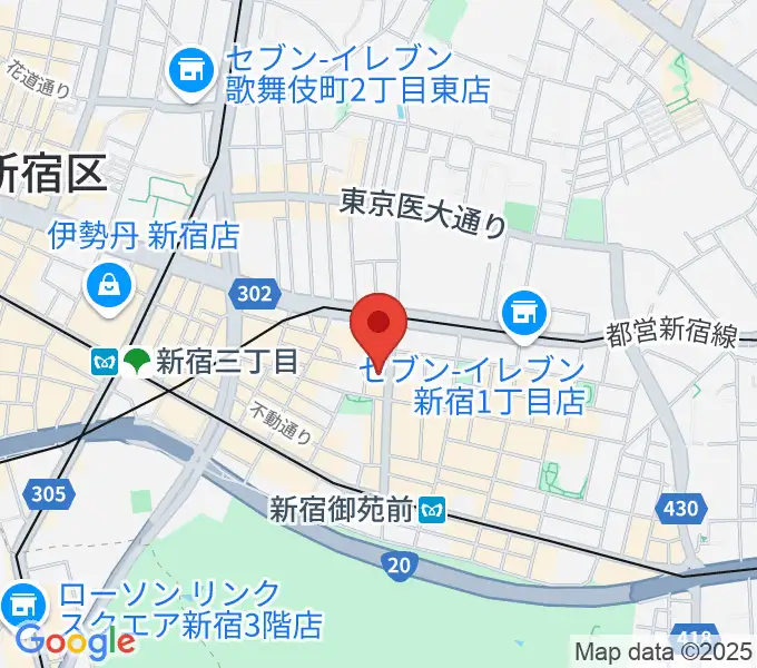 アミーズボーカルスクール新宿三丁目校の地図