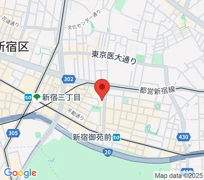 アミーズボーカルスクール新宿三丁目校の地図
