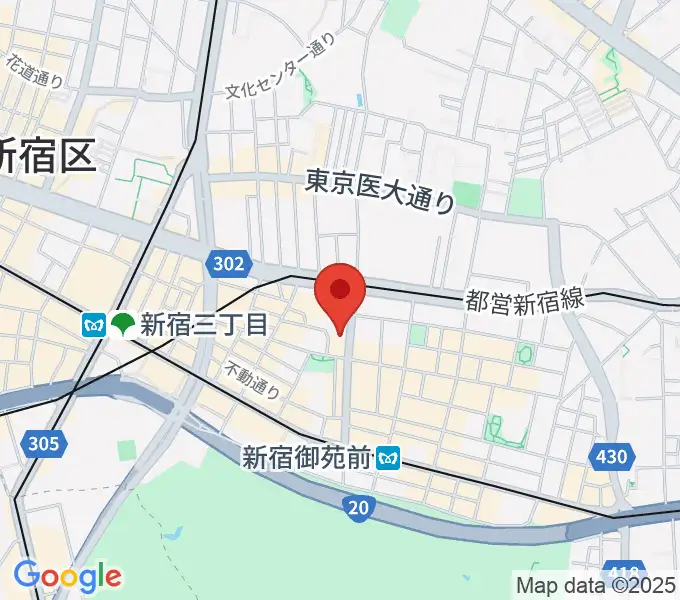 アミーズボーカルスクール新宿三丁目校の地図