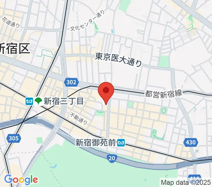 アミーズボーカルスクール新宿三丁目校の地図