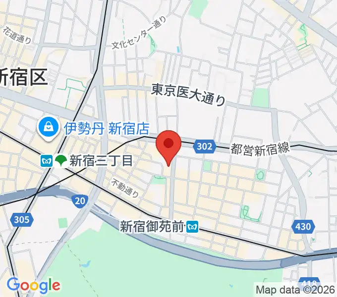 アミーズボーカルスクール新宿三丁目校の地図