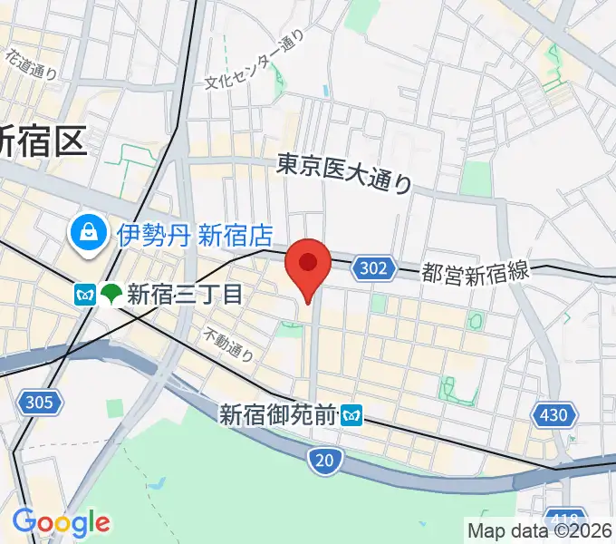アミーズボーカルスクール新宿三丁目校の地図