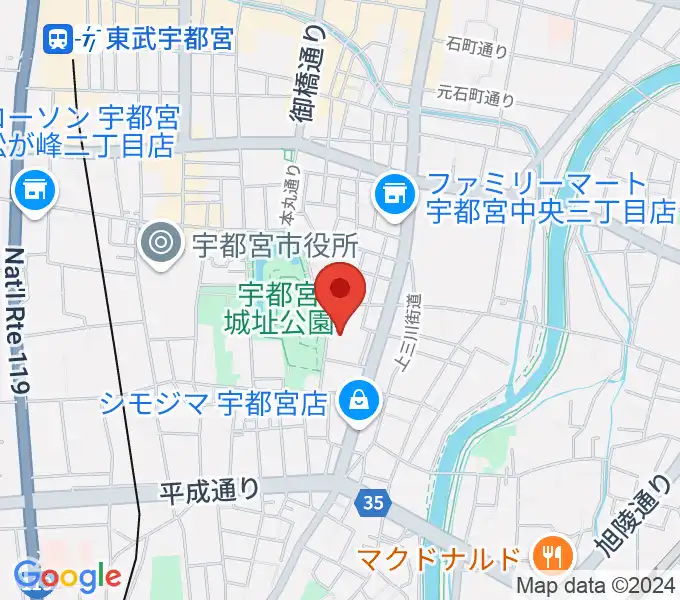 宇都宮ビッグアップルの地図