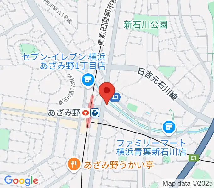 アミーズボーカルスクールあざみ野校の地図