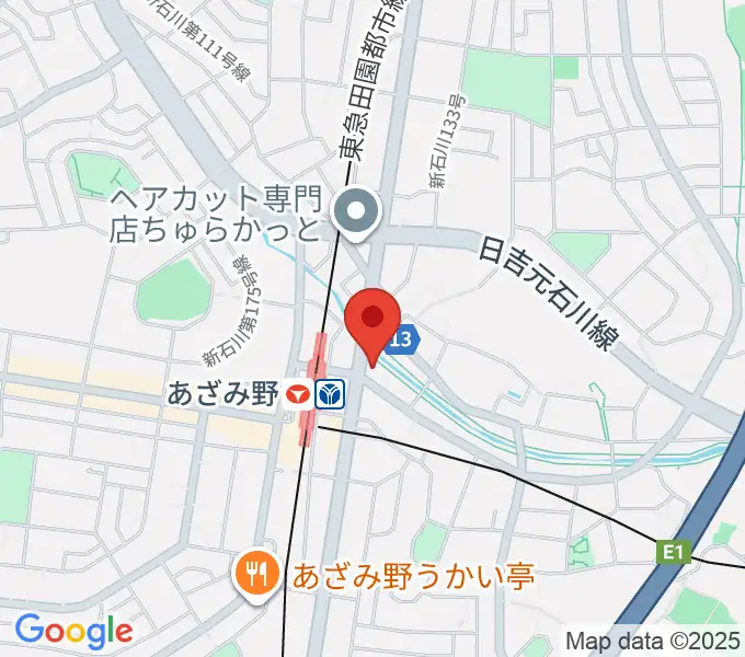 アミーズボーカルスクールあざみ野校の地図