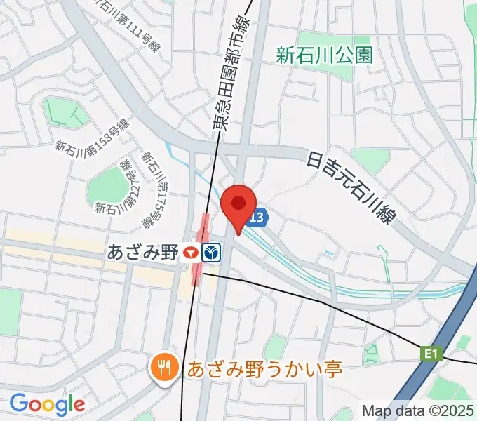 アミーズボーカルスクールあざみ野校の地図