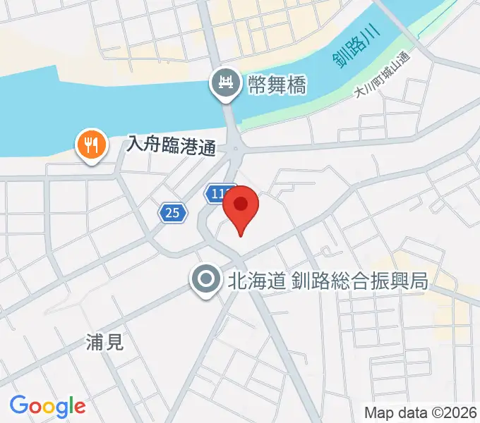 釧路市生涯学習センター まなぼっと幣舞の地図