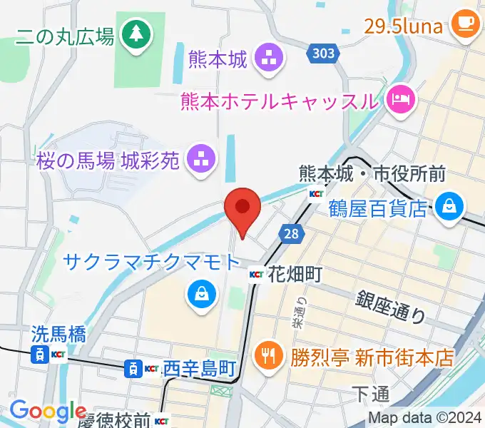 熊本市国際交流会館の地図