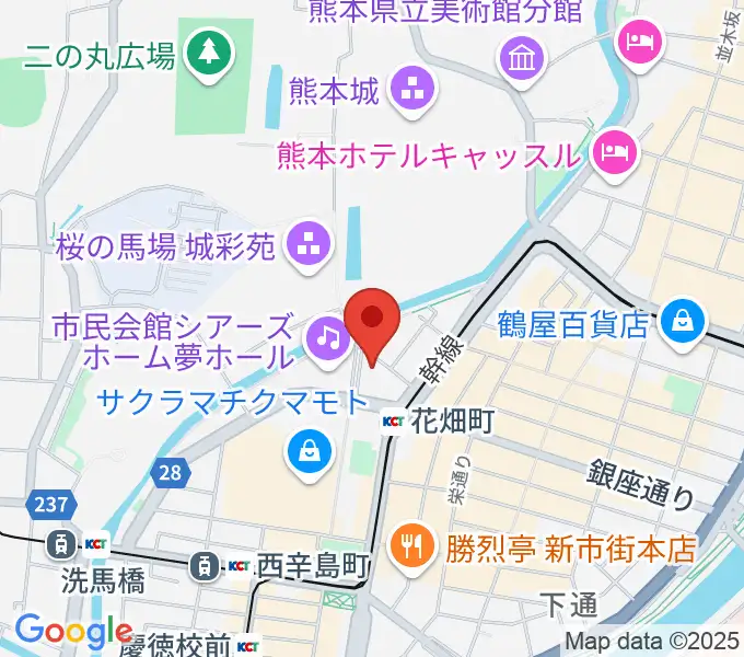 熊本市国際交流会館の地図