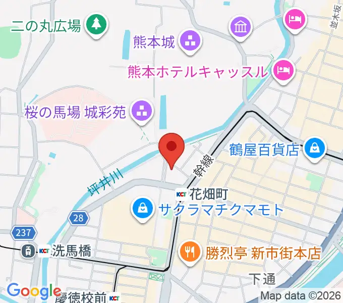 熊本市国際交流会館の地図