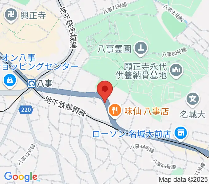 サウンドノート名古屋の地図
