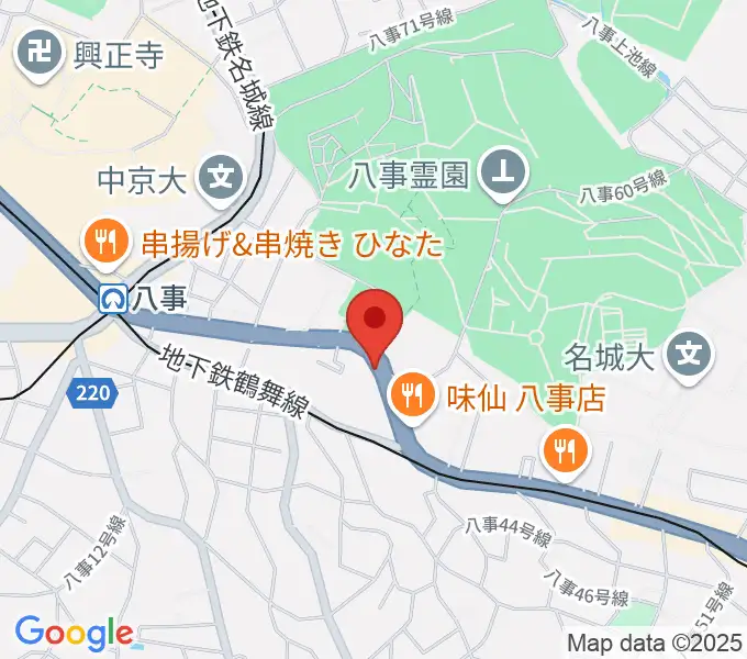 サウンドノート名古屋の地図