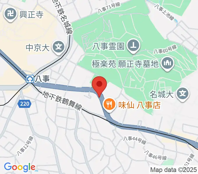 サウンドノート名古屋の地図