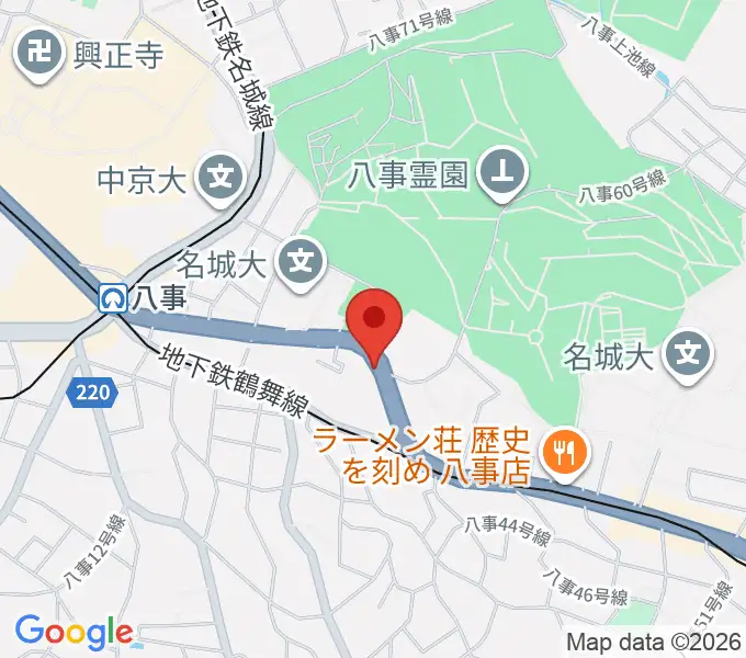 サウンドノート名古屋の地図