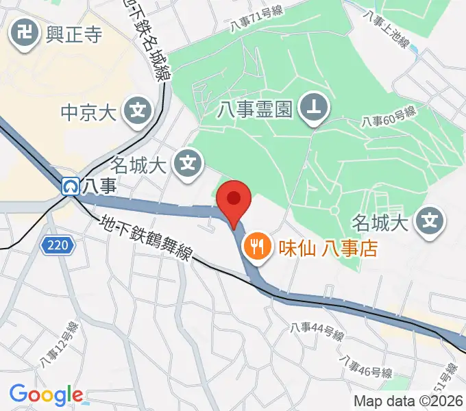 サウンドノート名古屋の地図