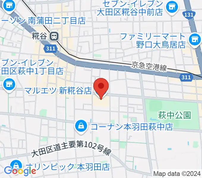 羽田カルチャーセンターの地図