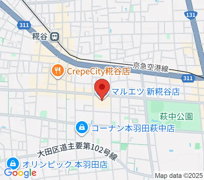 羽田カルチャーセンターの地図