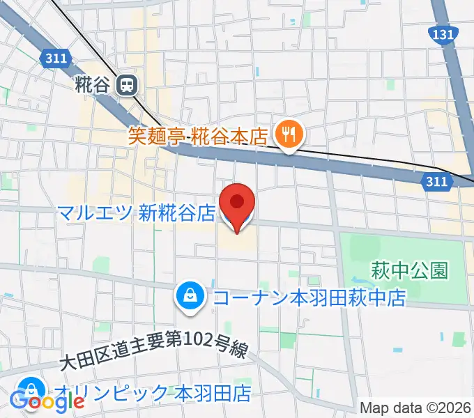 羽田カルチャーセンターの地図