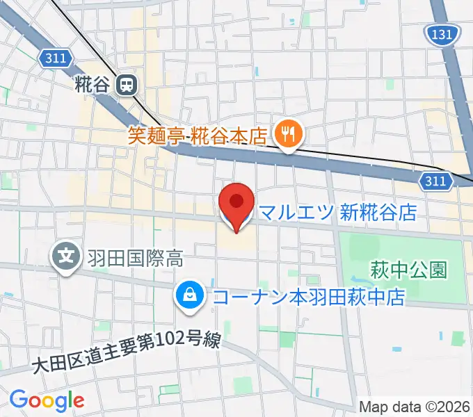 羽田カルチャーセンターの地図