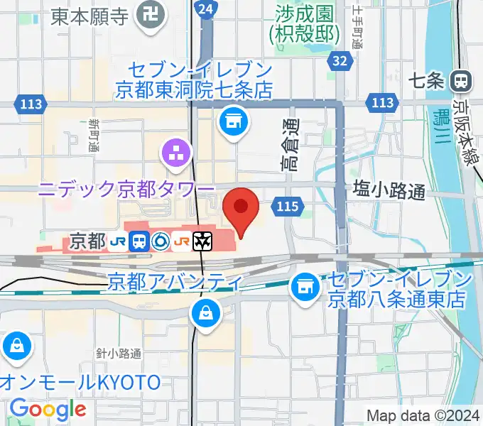 JEUGIA ミュージックサロン京都駅の地図