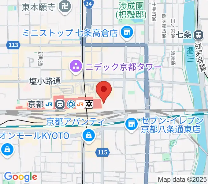 JEUGIA ミュージックサロン京都駅の地図