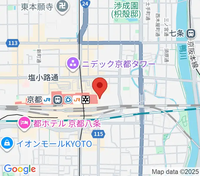 JEUGIA ミュージックサロン京都駅の地図