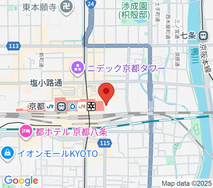 JEUGIA ミュージックサロン京都駅の地図
