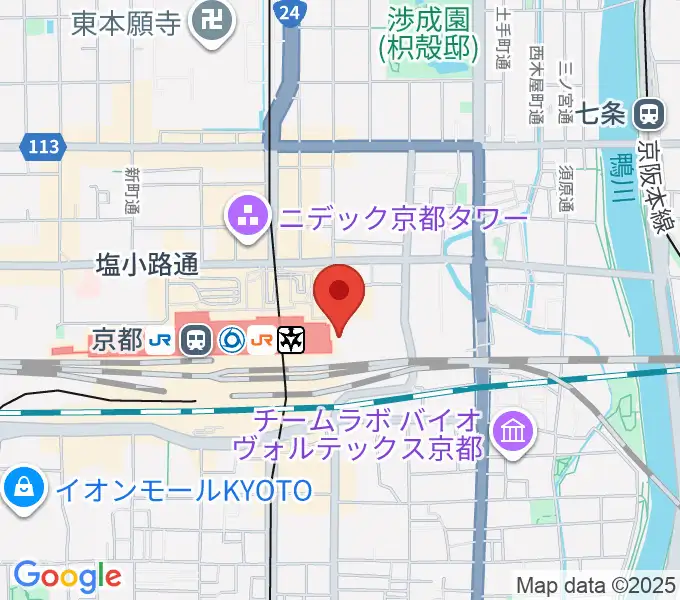 JEUGIA ミュージックサロン京都駅の地図