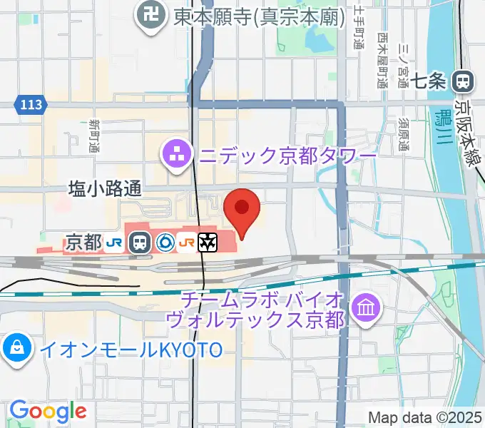 JEUGIA ミュージックサロン京都駅の地図