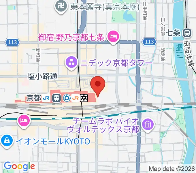JEUGIA ミュージックサロン京都駅の地図