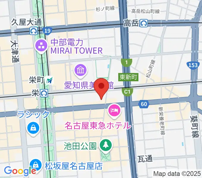 名古屋音楽学校 貸し練習室の地図