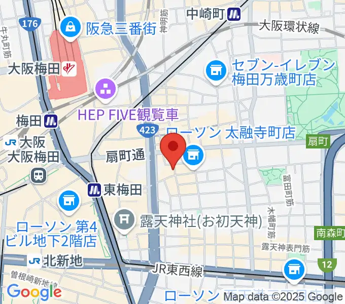 東梅田B-flatの地図