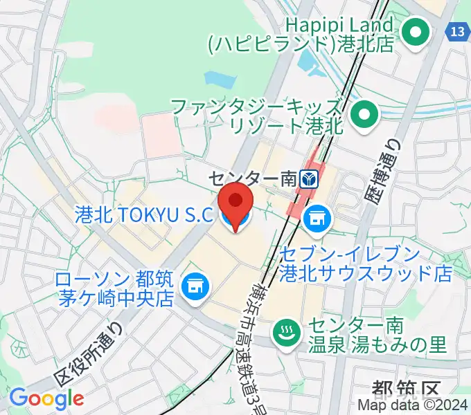 港北カルチャーセンターの地図