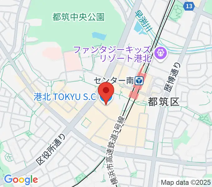 港北カルチャーセンターの地図