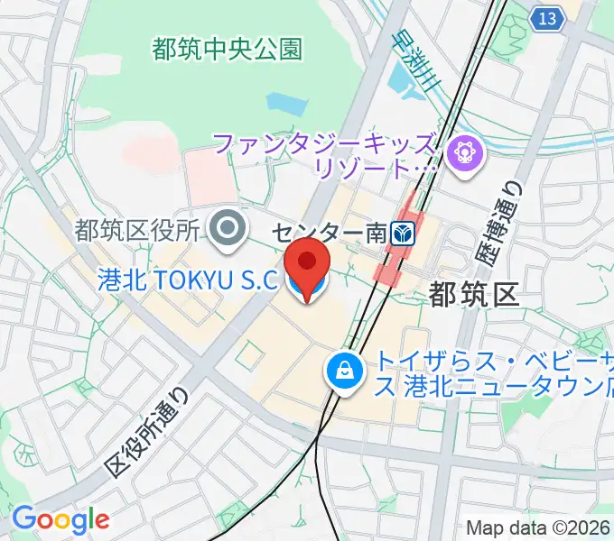港北カルチャーセンターの地図