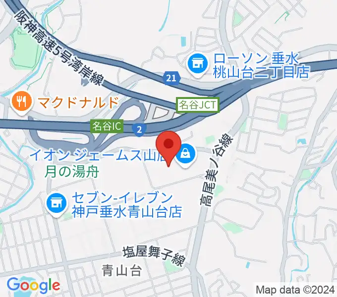 ジェームス山カルチャーセンターの地図